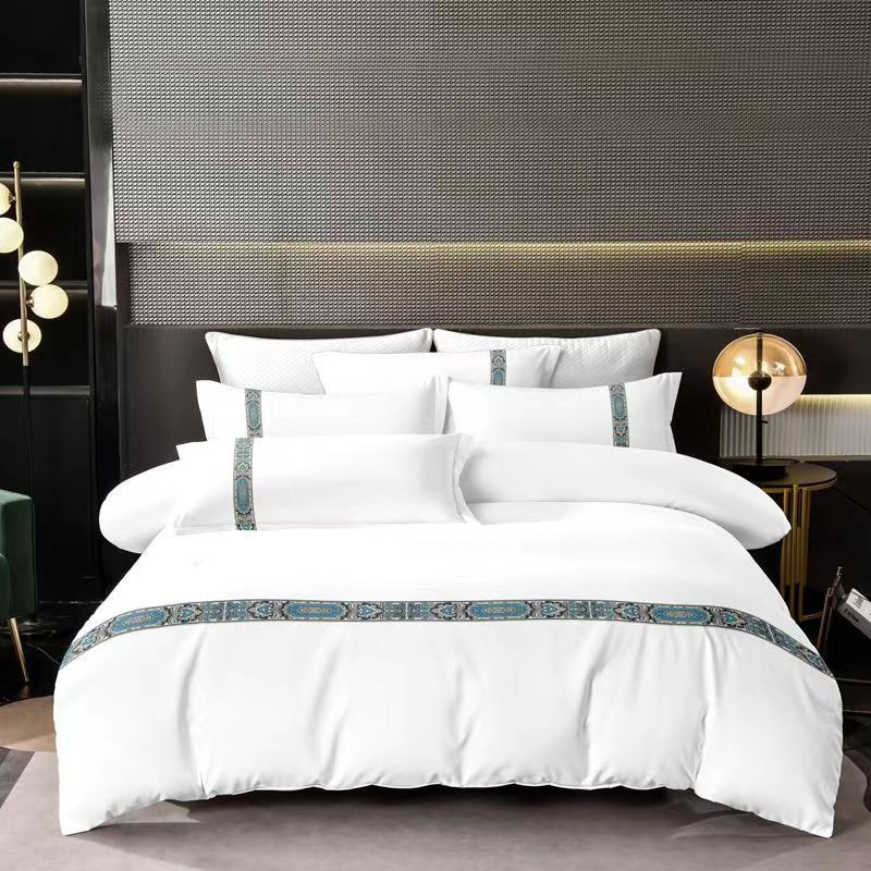Vyšívací hotel bielizeň poly-Cotton posteľná sada