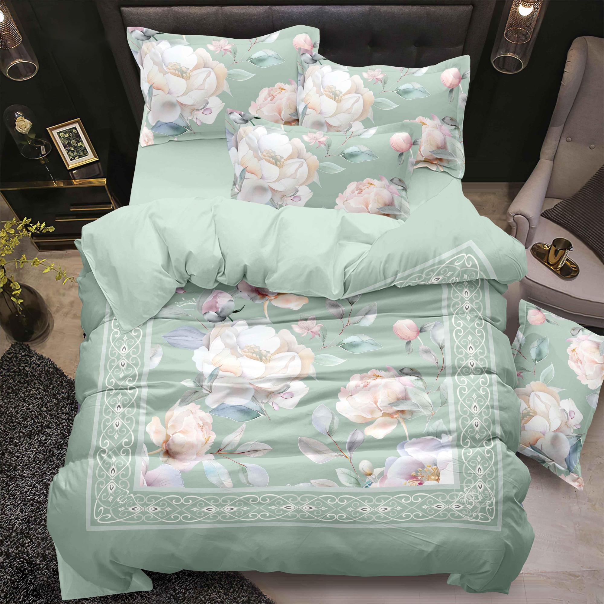 130 GSM Green Flower Digital Tlated Bed List